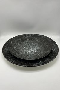 צלחת דגם שחור מנוקד קוטר 27 קוטר 21