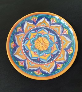 צלחת מלמין דגם מרוקאי 15 ס"מ