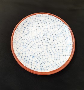 צלחת מלמין דגם שלג כחול גודל 15 ס"מ