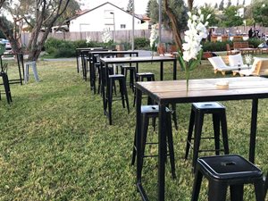 שולחן בר טבעי משולב מתכת 1.20/77